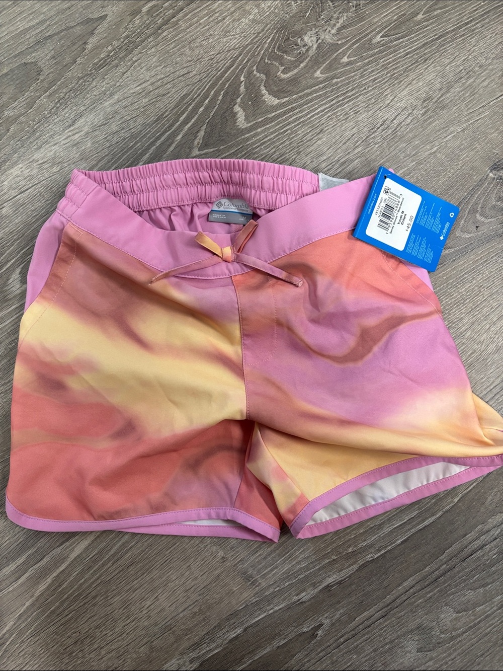 Columbia Girls Pink Yellow Orange Ombre Swim Shorts NWT